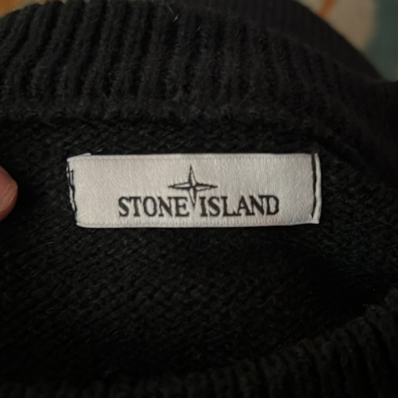 Stone Island Black Crew Sweater Medium - Picture 6 of 7